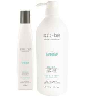 Scalp to Hair Energise Nak Champú para cabello natural, graso o fino con caída